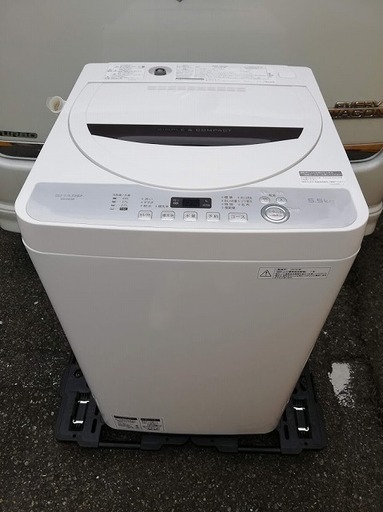◼️決定済■美品■2018年製■シャープ 全自動洗濯機 ステンレス槽 5.5kg ES-GE5B-T【高濃度洗浄】