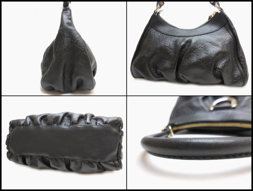 良品 GUCCI グッチ グッチシマ ワンショルダーバッグ 190525 黒