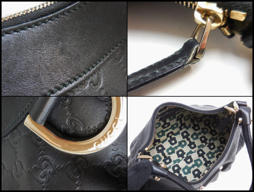 良品 GUCCI グッチ グッチシマ ワンショルダーバッグ 190525 黒