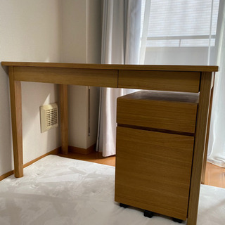 デスク キャビネットは別出品です 天然木 難かっ 