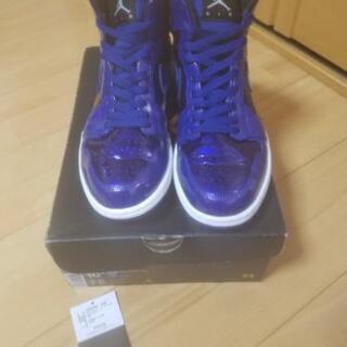 靴 【美中古】AIRJORDAN 1 RETRO HIGHパープル紫エナメルパテント 