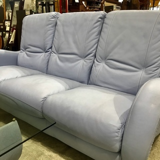 NIERI/Pininfarina 総革応接ソファ+ガラステーブルセット