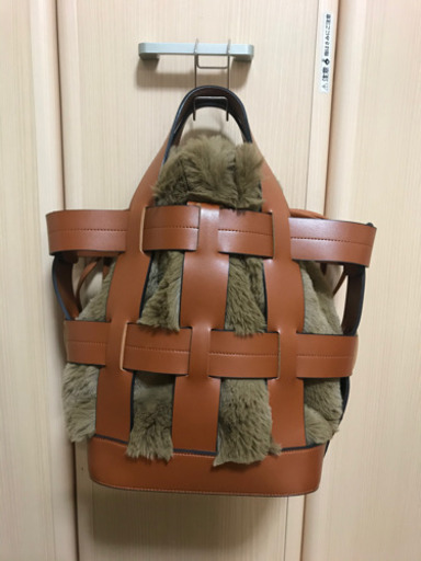 希少！！マイクローゼット ファー付きバスケットバッグ