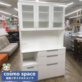 中古 近郊送料格安 美品 ニトリ レンジボード ダリア120 ホワイト系 キッチンボード 120×42×201 【店舗近郊限定販売】