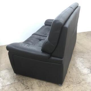 中古 近郊送料格安 ニトリ Nポケット 2人掛けソファ 座面革張 ブラック 162×84×90 中古 近郊送料格安 ニトリ Nポケット 2人掛けソファ 座面革張 ブラック