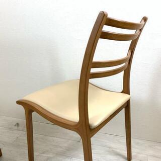 中古 美品 高級家具メーカー 富士ファニチア アームレスチェア ダイニングチェア 2脚セット 軽量 国産 椅子