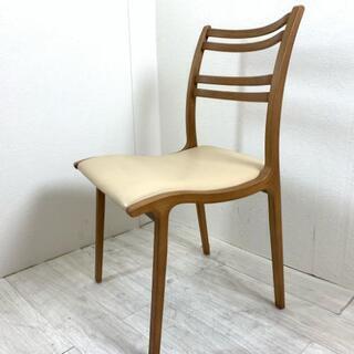 中古 美品 高級家具メーカー 富士ファニチア アームレスチェア ダイニングチェア 2脚セット 軽量 国産 椅子 3S235241