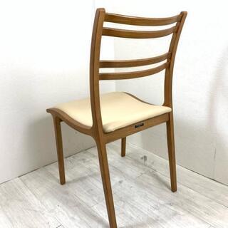 中古 美品 高級家具メーカー 富士ファニチア アームレスチェア ダイニングチェア 2脚セット 軽量 国産 椅子 3S235241