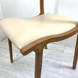 中古 美品 高級家具メーカー 富士ファニチア アームレスチェア ダイニングチェア 2脚セット 軽量 国産 椅子 3S235241