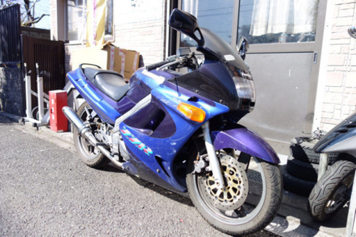 カワサキ ZZR250 青 マフラーカスタム