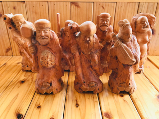 木彫り 七福神 ７体セット 置物