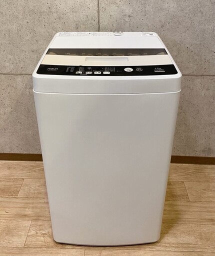 K2*61 洗濯機 4.5kg AQUA アクア AQW-S45EC 2017年製 白 ホワイト 全自動電気洗濯機 新生活