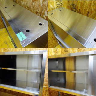 (4593-06)マルゼン 業務用 ステンレス 吊り戸棚 収納棚 吊り戸 W1500D350H980 中古品 飲食店 店舗 厨房