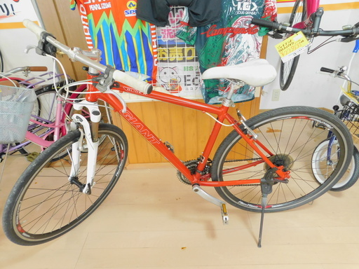 Aa【エコプラス小倉南店】ジャイアント マウンテンバイク 赤 ☆ 中古車 自転車 チャリ スポーツ車 通勤 通学 チャリ スポーツ車 福岡 北九州 小倉 南 湯川 中古
