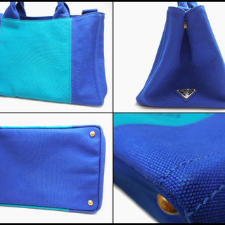 良品 PRADA プラダ カナパ 2WAY トートバッグ BN2642 青 良品 PRADA プラダ カナパ 2WAY トートバッグ BN2642 青