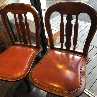 アンティーク ハイテーブルセット イス2脚付き