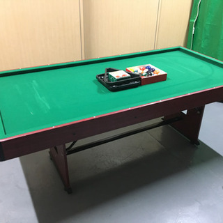 光るちゃぶ台ビリヤード 終了※【簡易】ビリヤード台 リバーシブル 玉付き キュー無し
