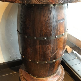 アンティーク ハイテーブルセット イス2脚付き