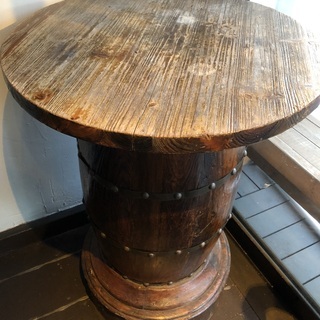 アンティーク ハイテーブルセット イス2脚付き