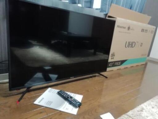 先月購入43v型4KテレビHisense 43F60E 新品同様格安で！！