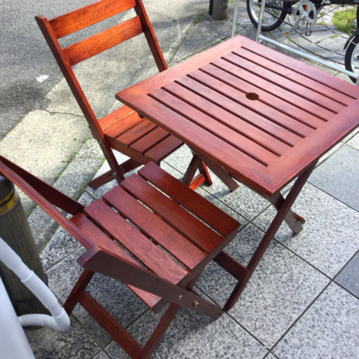 折り畳み式 テーブル\u0026椅子2脚セット