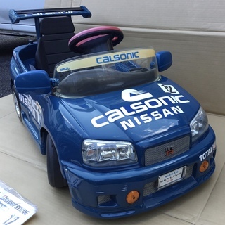 動作品＞希少・ミズタニ・電動乗用自動車・スカイラインGT-R（R34)ブルー