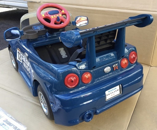 動作品＞希少・ミズタニ・電動乗用自動車・スカイラインGT-R（R34)ブルー