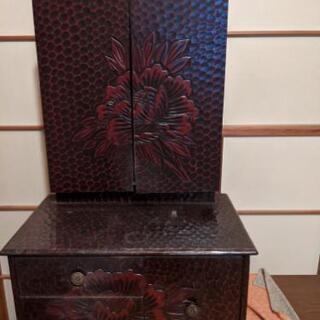 【中古】鏡台　鎌倉彫り