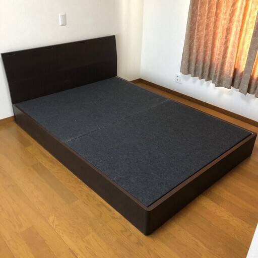 【ASLEEP】 アスリープ ダブルベッド 組み立て式 ダークブラウン 木製フレーム シンプルデザイン 寝具
