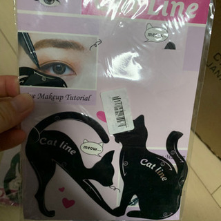 CatLineアイメイク猫目メイクパーティ結婚式型紙シート　三枚