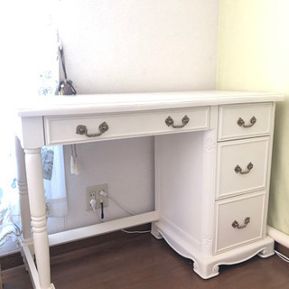 ◉シャビーフレンチ白家具デスクセット◉