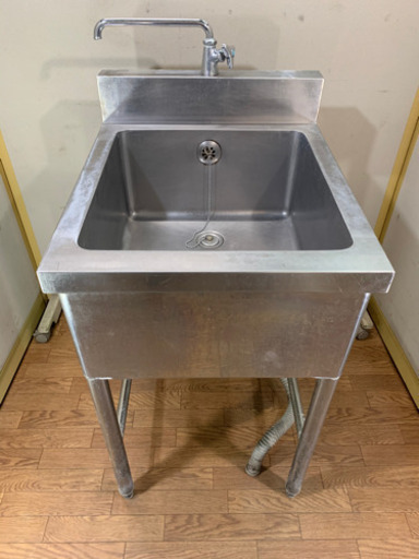 業務用　ステンレス　1層シンクシンク流し台　蛇口付き　W500xD600xH800mm