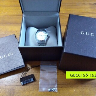 【土日祝値引】【電池新品】【GUCCI】Gタイムレス　YA126401 メンズ腕時計　白文字盤