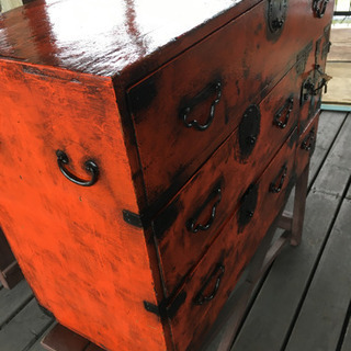 時代箪笥 昭和レトロ根来箪笥 鍵付き