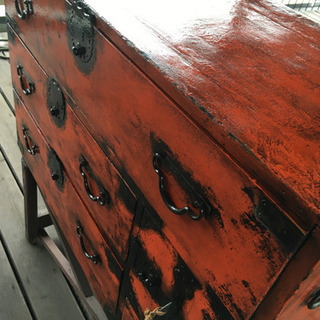 時代箪笥 昭和レトロ根来箪笥 鍵付き