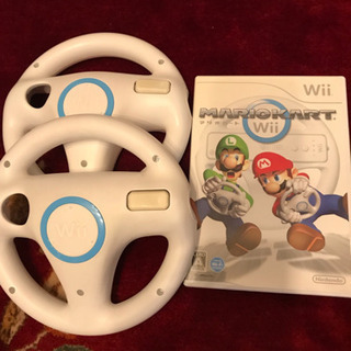 Wii マリオカート と ハンドル２つ