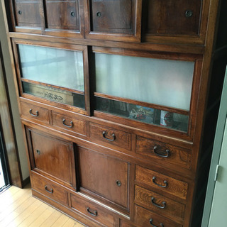 昔の水屋 前欅たっぷり収納 古民芸