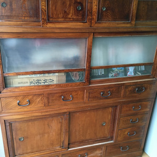 昔の水屋 前欅たっぷり収納 古民芸