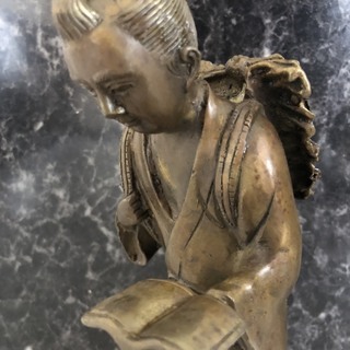 【本州+四国のみ送料】二宮金次郎　ブロンズ　骨董品　アンティーク置物