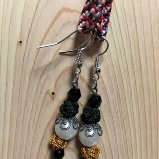 値下げ中！【ハンドメイド】揺れるピアス*フック式*和風*パール×...