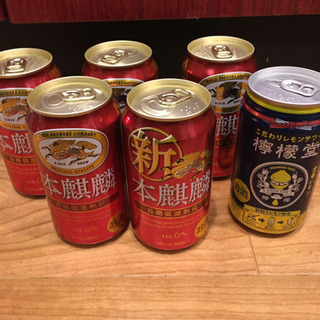 本麒麟5缶、檸檬堂1缶　350ml 缶