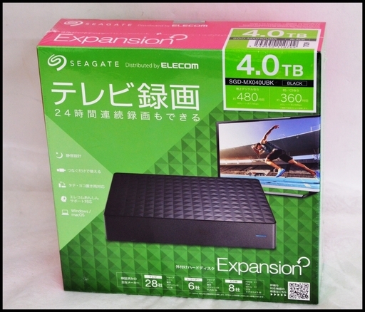未開封 エレコム 4TB 外付HDD SGD-MX040UBK 4.0TB 外付けハードディスク ブラック