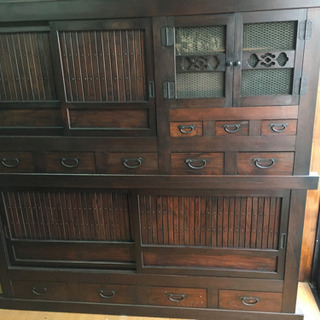 時代物 希少 近江水屋箪笥 六尺欅杢目