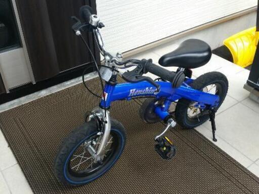 値下交渉可へんしんバイク12インチブルーペダルスタンド付