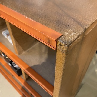 収納家具 ヴィンテージ下駄箱 シェルフ フリーラック 棚 茶 中古品 