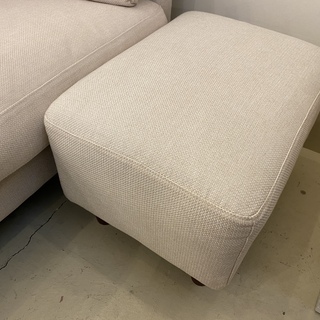 ニトリ ソファー 3人掛け オットマン付き 白系 布製 中古品