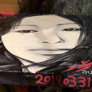 作品として飾れる、キャンバスにアクリル絵の具の肖像画