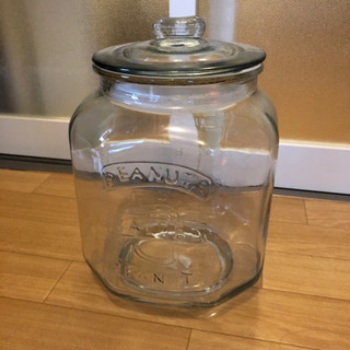 ガラス製　インテリアビン　花瓶　米びつ