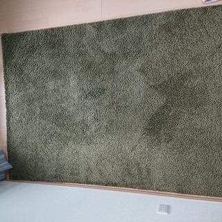 IKEAラグマット　ダークグリーン　絨毯　カーペット