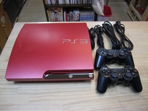 【販売終了しました。ありがとうございます。】SONY　PlayStation3　コントローラー付き　CECH-3000B　320GB　中古品　/　プレステ3　スカ―レット・レッド　プレイステーション3